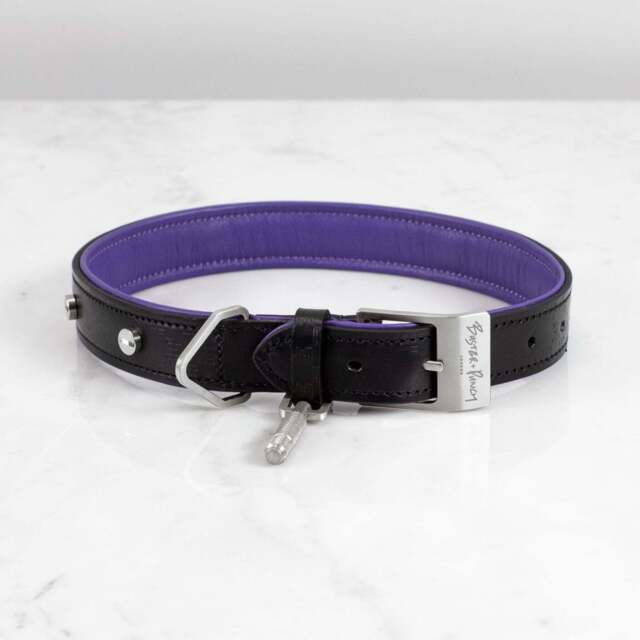 Buster + Punch RPA-02770 Hand Crafted - Small  Dog Collar Black/Purple - Steel