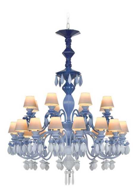 Lladro Belle De Nuit Chandelier 24 Lights - Blue (CE/UK/CCC)