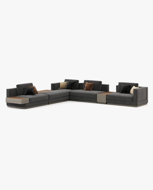 Laskasas FLETCHER armless small module Sofa Helsinki Black