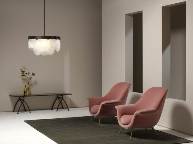 CTO Lighting Sasha Pendant Light antique bronze with fritted glass