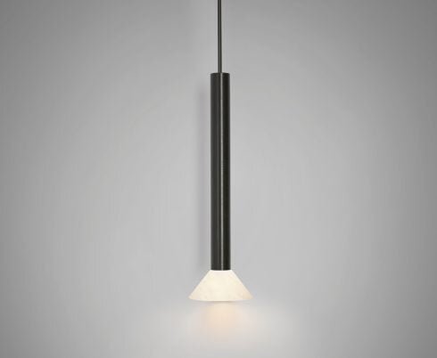 CTO Lighting Torres Tall - Ceiling Plate - DALI-A Pendant Light bronze with honed alabaster