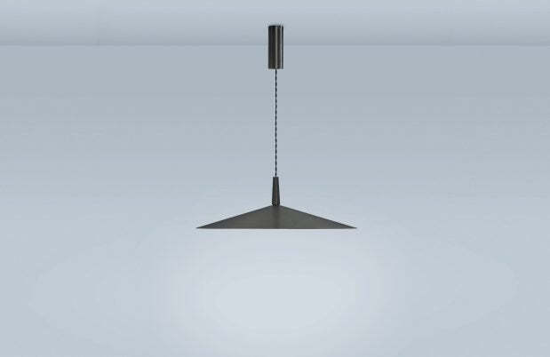 CTO Lighting Tinto - Medium - Flex - DALI-B Pendant Light bronze shade and black silk braided flex