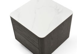 Coin Bedside Table - Smoke Oak & Marble - thumbnail 5