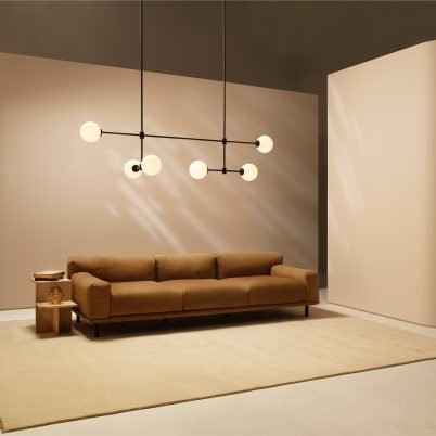 CTO Lighting Trevi - Multi 6 - DALI-B Pendant Light bronze with matt opal glass