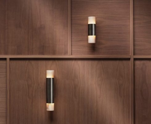 CTO Lighting Roma - Short Wall Light bronze with honed alabaster