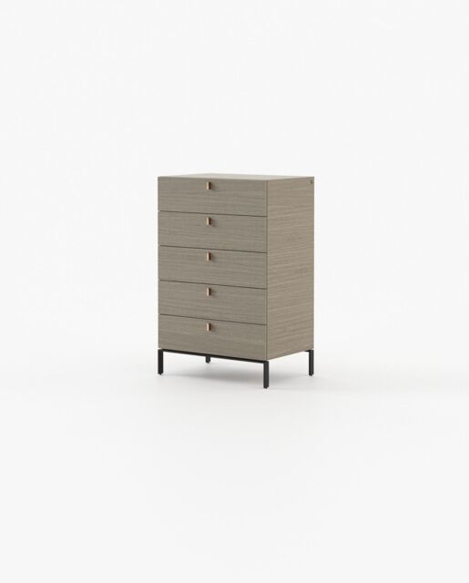 Laskasas AMBER Tallboy Chest of Drawers Aged Oak Veneer Matte