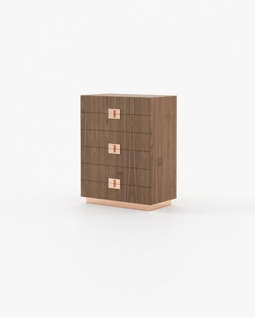 Laskasas LADY Tallboy Chest of Drawers Walnut Veneer Matte