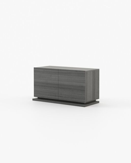 Laskasas USO Set of 4 Chest of Drawers Grey Eucalyptus Veneer Matte