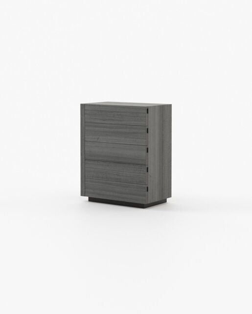 Laskasas KIRA Tallboy Chest of Drawers Grey Eucalyptus Veneer Matte