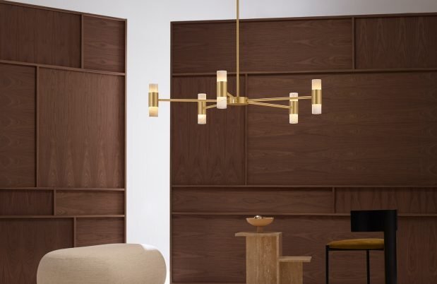 CTO Lighting Roma Pendant Light satin brass with honed alabaster