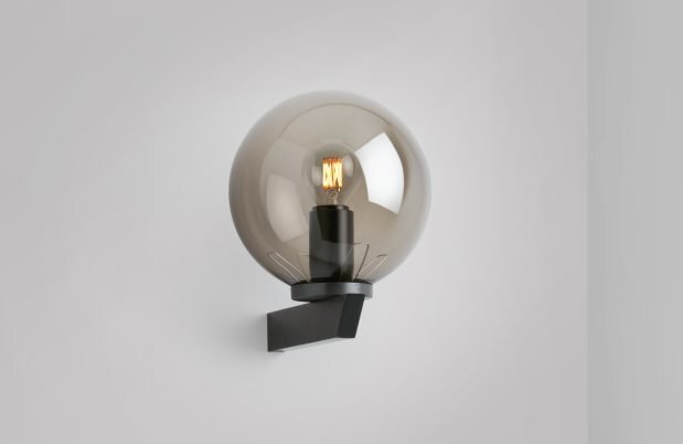 CTO Lighting Gaia - Flush - DALI-A Wall Light antique bronze with smoked glass