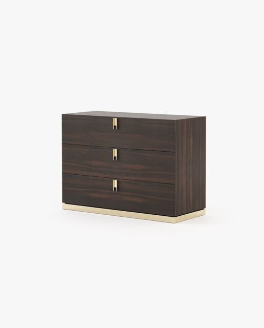 Laskasas EMILY Set of 3 Chest of Drawers Smoked Eucalyptus Veneer Matte