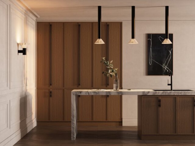 CTO Lighting Torres Tall - Flush Mounted - IP44 Pendant Light antique bronze with honed alabaster