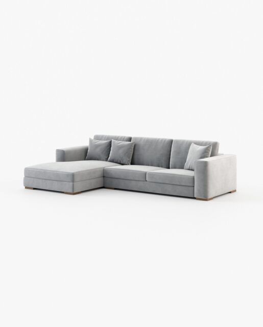 Laskasas GREY with chaiselongue Sofa Vienna Light Grey