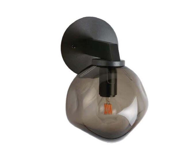 CTO Lighting Gaia - Plate Wall Light antique bronze with smoked glass