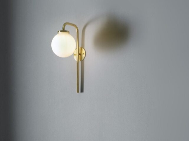 CTO Lighting Big Bulb - DALI-A Wall Light polished nickel with shiny opal glass
