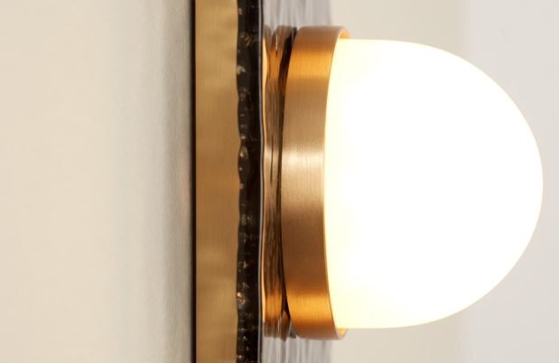 CTO Lighting Modulo - Triple Wall Light satin brass with smoked kiln glass and matt glass