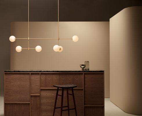 CTO Lighting Trevi - Multi 6 Pendant Light satin brass with matt opal glass