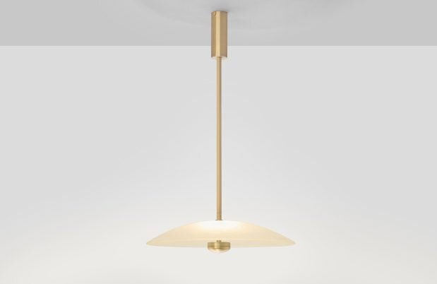 CTO Lighting Cielo Large Pendant Light satin brass with fritted glass