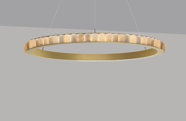 CTO Lighting Avalon X-Large - Ceiling Mounting Plate - DALI-A Chandelier satin brass with honed alabaster