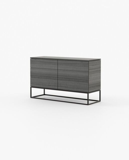 Laskasas MALE Set of 6 Chest of Drawers Grey Eucalyptus Veneer Matte