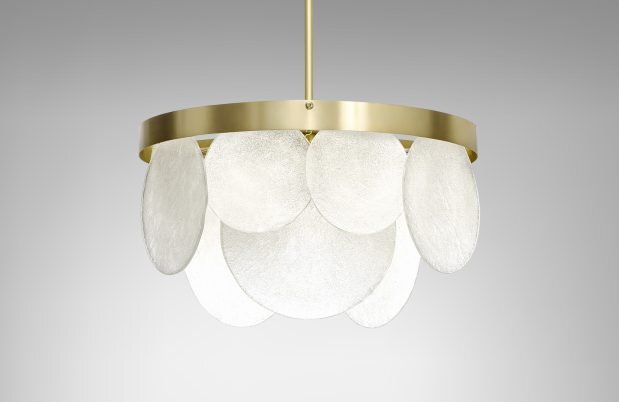 CTO Lighting Sasha - DALI-A Pendant Light satin brass with fritted glass
