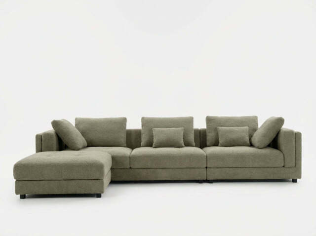 Araco Atelier Ollie 3 Seater Sofa with Ottoman Laurel
