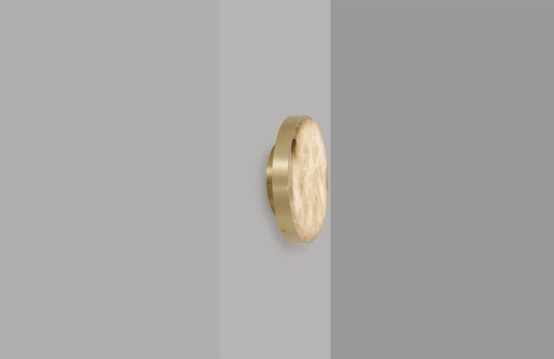 CTO Lighting Anvers Rose - Medium Wall Light satin brass with honed alabaster