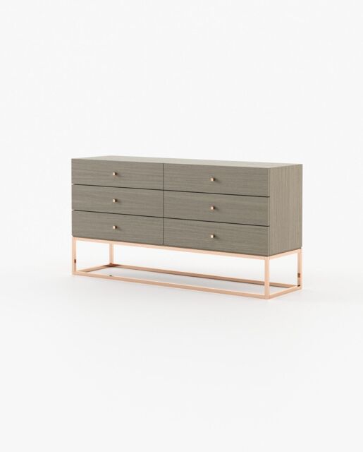 Laskasas ESTER Set of 6 Chest of Drawers Aged Oak Veneer Matte