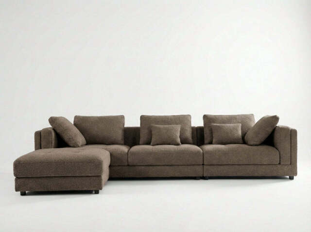 Araco Atelier Ollie 3 Seater Sofa with Ottoman Porcini