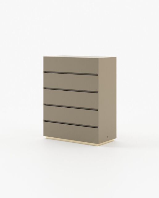 Laskasas DAKAR Tallboy Chest of Drawers Beige Grey Lacquer Matte