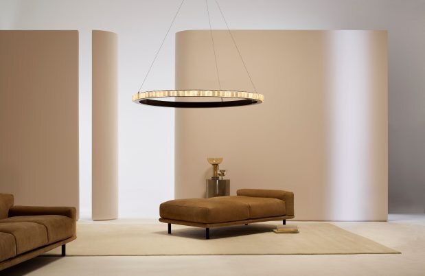 CTO Lighting Avalon X-Large - Ceiling Rose - DALI-A Chandelier bronze with honed alabaster