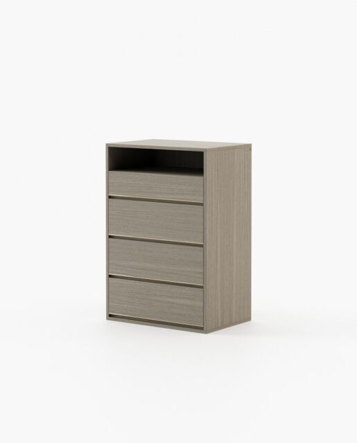 Laskasas BOWEN Tallboy Chest of Drawers Aged Oak Veneer Matte