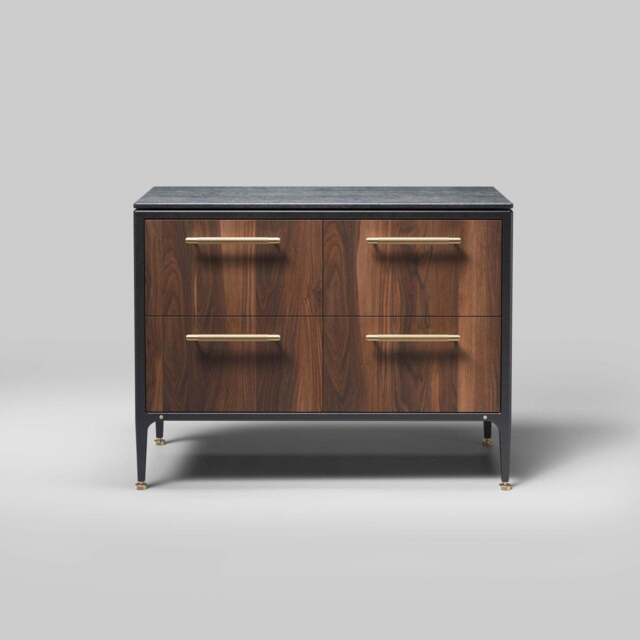 Buster + Punch GCF-742555 Cross - Small  Cabinet Brass - American Walnut