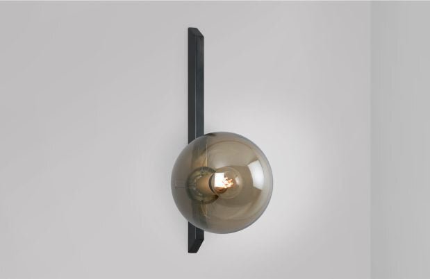 CTO Lighting Gaia - Tall - Plate Wall Light antique bronze with smoked glass