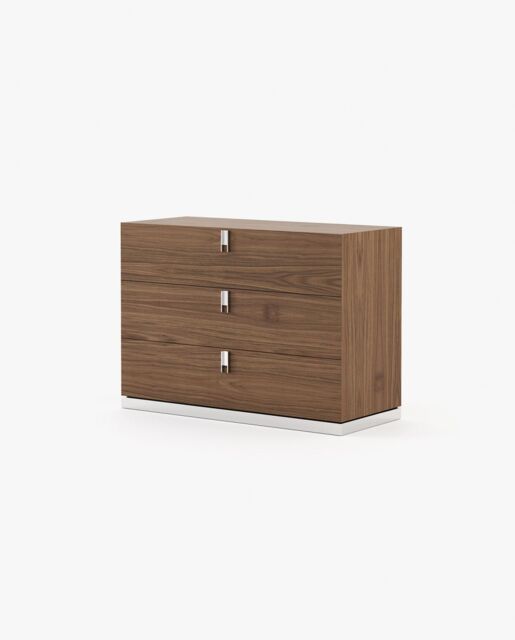 Laskasas EMILY Set of 3 Chest of Drawers Walnut Veneer Matte