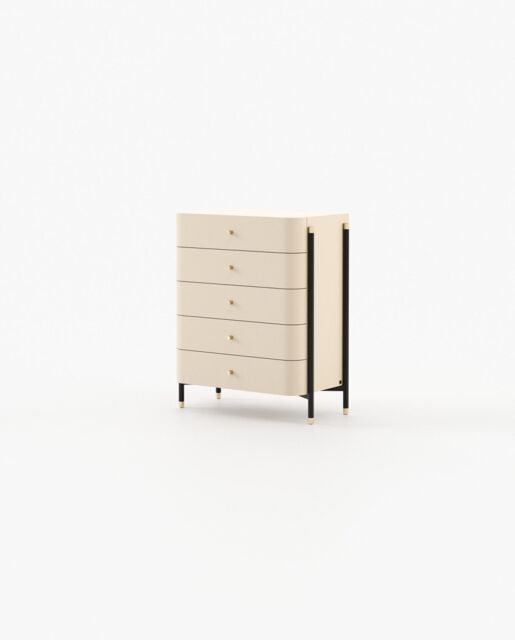 Laskasas ROSIE Tallboy Chest of Drawers Moka Lacquer Matte