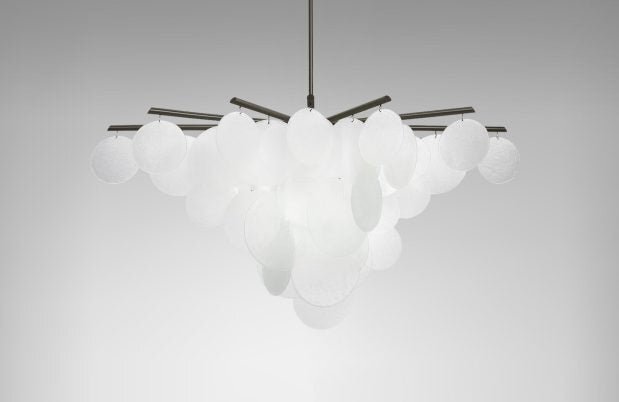 CTO Lighting Nimbus - Medium Chandelier bronze with fritted glass