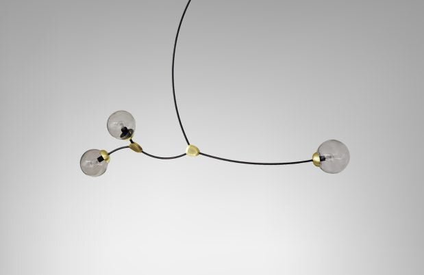 CTO Lighting Ivy - 3 - DALI-A Pendant Light bronze with bronze details and smoked glass