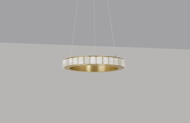 CTO Lighting Avalon Medium - Ceiling Mounting Plate - DALI-A Chandelier satin brass with honed alabaster