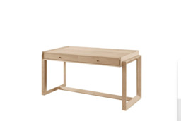 Offset Solid Oak Desk - Natural - thumbnail 3