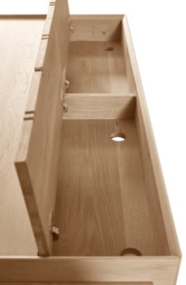 Offset Solid Oak Desk - Natural - thumbnail 6