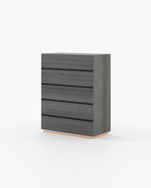 Laskasas DAKAR Tallboy Chest of Drawers Grey Eucalyptus Veneer Matte