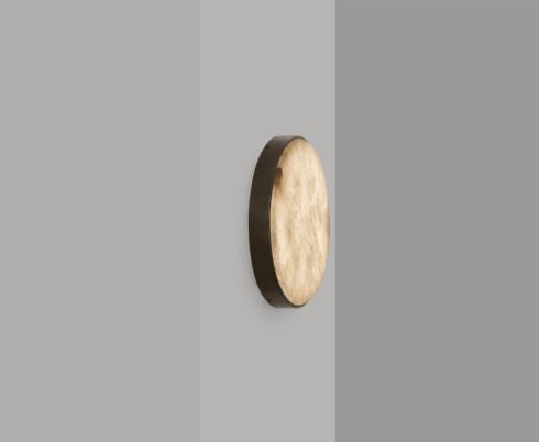 CTO Lighting Anvers Flush - Medium - IP44 Wall Light antique bronze with honed alabaster