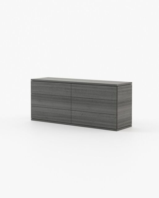 Laskasas CAIRO Set of 6 Chest of Drawers Grey Eucalyptus Veneer Matte