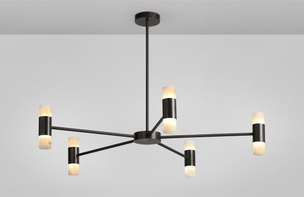 CTO Lighting Roma - DALI-A Pendant Light antique bronze with honed alabaster