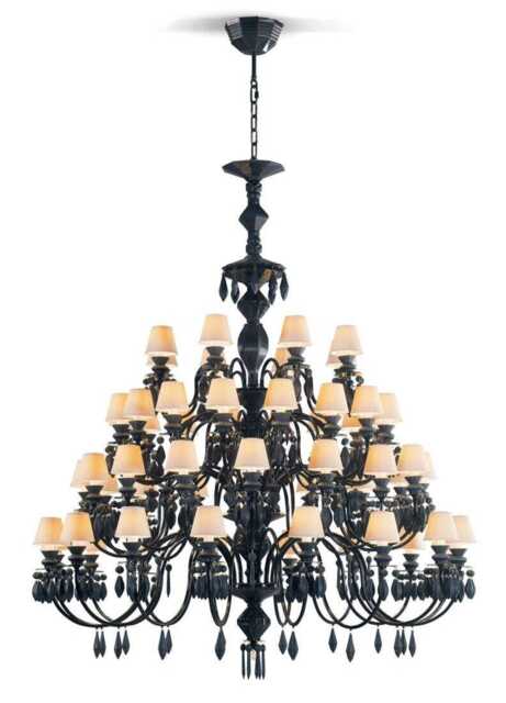 Lladro Belle De Nuit Chandelier 56 Lights - Absolute Black (CE/UK)