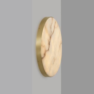 CTO Lighting Anvers Flush - Small - DALI-A Wall Light satin brass with honed alabaster