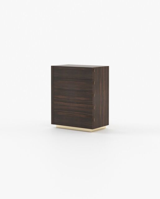 Laskasas KIRA Tallboy Chest of Drawers Smoked Eucalyptus Veneer Matte