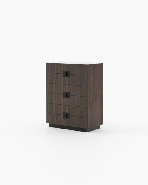 Laskasas LADY Tallboy Chest of Drawers Smoked Eucalyptus Veneer Matte